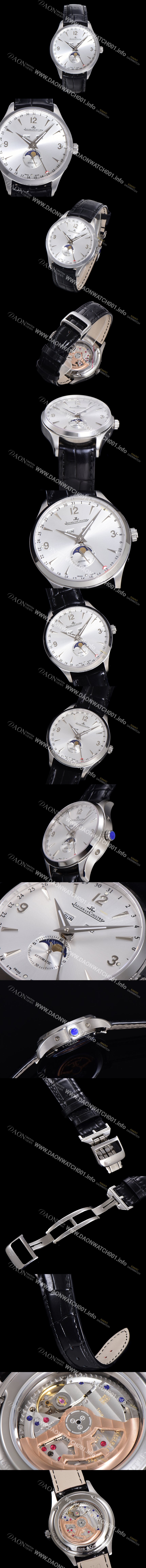 SA급 예거르꿀뜨르 남성용 마스터 캘린더 문페이즈  오토매틱 866 39mm 가죽줄 실버다이얼 jag5125 xx