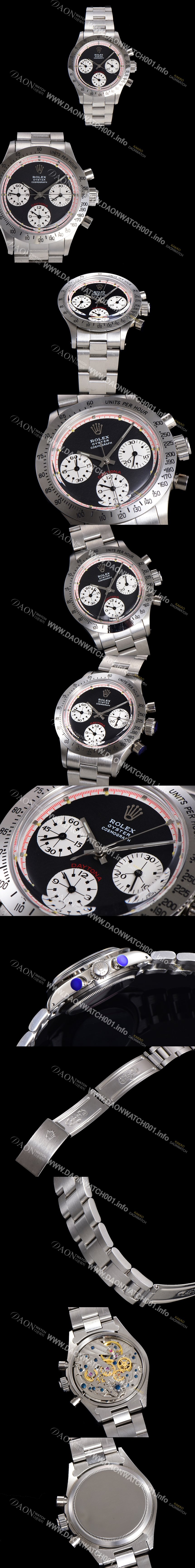 SA급 로렉스 남성용 1965년 모델 클래식  코스모그래프 데이토나  Ref.6239 수동감기/기계식 37mm 스크류 다운 푸셔 메탈줄 블랙다이얼 rol2991 xx