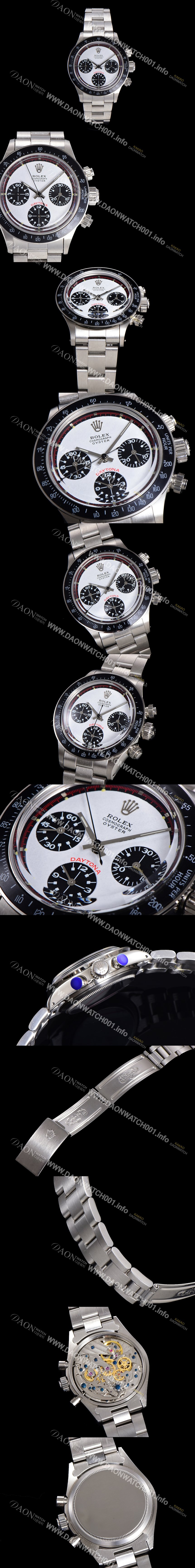 SA급 로렉스 남성용 1965년 모델 클래식  코스모그래프 데이토나   Ref.6241 수동감기/기계식 37mm 스크류 다운 푸셔 메탈줄 화이트다이얼 rol2151 xx