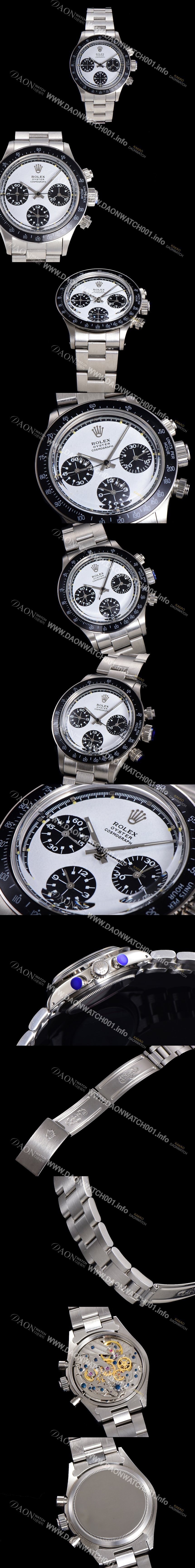 SA급 로렉스 남성용 1965년 모델 클래식  코스모그래프 데이토나   Ref.6241 수동감기/기계식 37mm 스크류 다운 푸셔 메탈줄 화이트다이얼 rol1959 xx