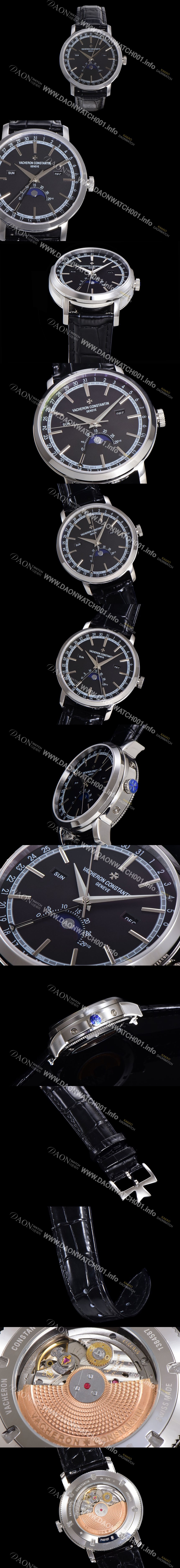 SA급 바쉐런콘스탄팀 남성용 트레디셔널 문페이즈 오토매틱 2460QCL 타입 41mm 가죽줄 블랙다이얼   vac2151 xx