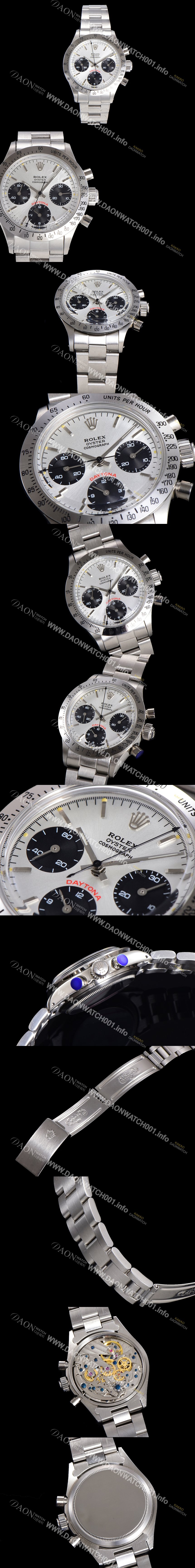 SA급 로렉스 남성용 1965년 모델 클래식  코스모그래프 데이토나  Ref.6239 수동감기/기계식 37mm 스크류 다운 푸셔 메탈줄 화이트다이얼 rol5319 xx