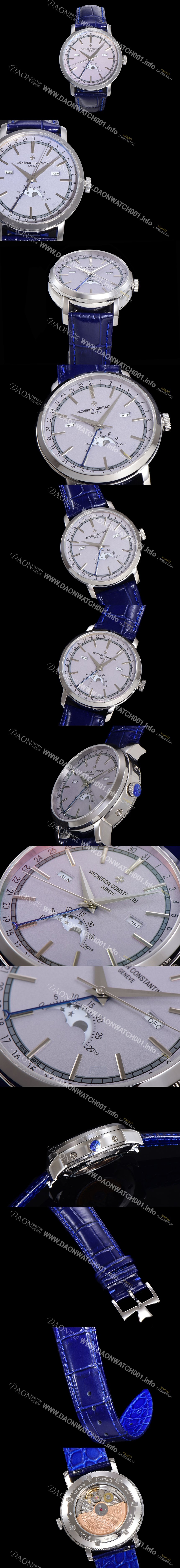 SA급 바쉐런콘스탄팀 남성용 트레디셔널 문페이즈 오토매틱 2460QCL 타입 41mm 가죽줄 그레이다이얼  vac2112 xx