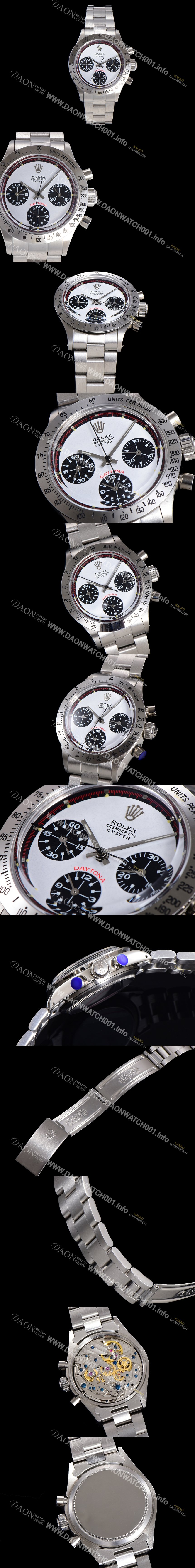 SA급 로렉스 남성용 1965년 모델 클래식  코스모그래프 데이토나  Ref.6239 수동감기/기계식 37mm 스크류 다운 푸셔 메탈줄 화이트다이얼 rol2159 xx