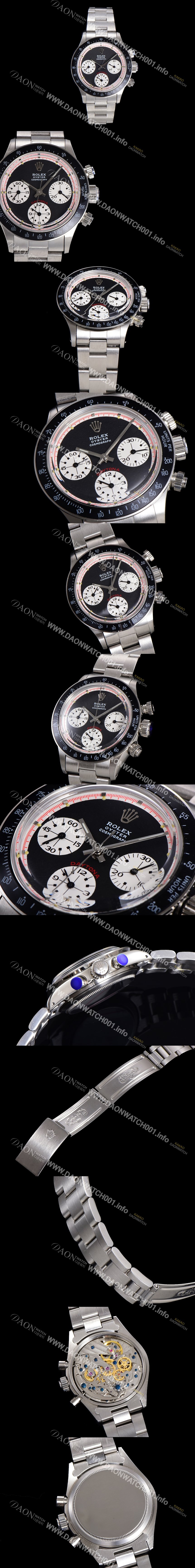 SA급 로렉스 남성용 1965년 모델 클래식  코스모그래프 데이토나   Ref.6241 수동감기/기계식 37mm 스크류 다운 푸셔 메탈줄 블랙다이얼 rol3251 xx