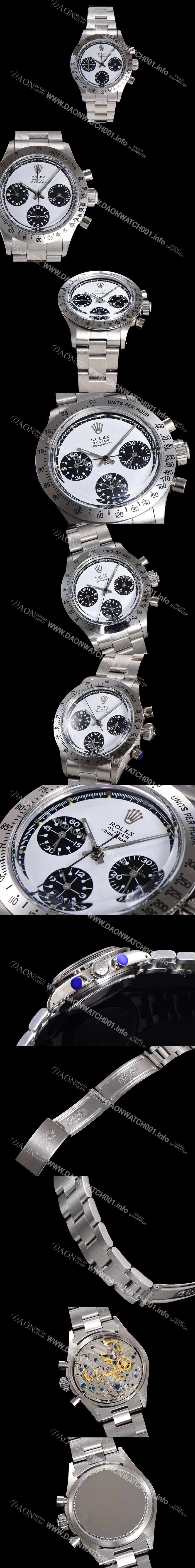 SA급 로렉스 남성용 1965년 모델 클래식 코스모그래프 데이토나  Ref.6239 수동감기/기계식 37mm 스크류 다운 푸셔 메탈줄 화이트다이얼 rol9911 xx