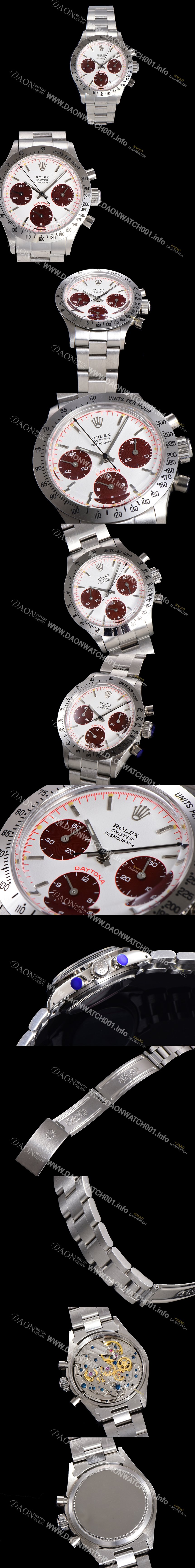 SA급 로렉스 남성용 1965년 모델 클래식  코스모그래프 데이토나  Ref.6239 수동감기/기계식 37mm 스크류 다운 푸셔 메탈줄 화이트다이얼 rol2599 xx