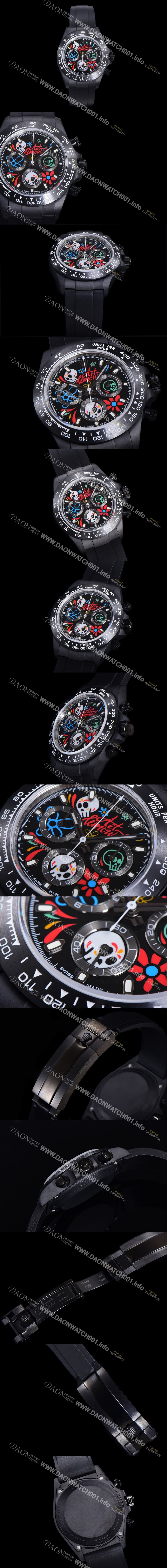 SA급 로렉스 남성용 세라믹 데이토나 크로노그래프 오토매틱 A7750-2 타입 40mm 세라믹재질 세라믹밴드 블랙다이얼  rol1223 xx