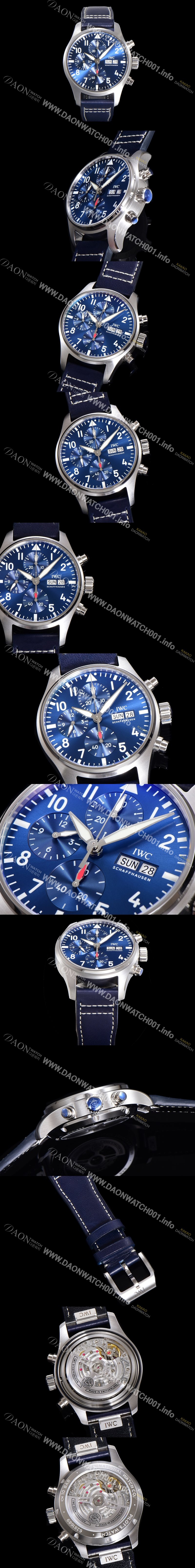 SA급 아이더블유씨 남성용시계 베스트 신형!! 파일럿 IW388101 크로노그래프 오토매틱 Cal.69385 타입 41mm 가죽줄 블루다이얼 iwc0468 xx