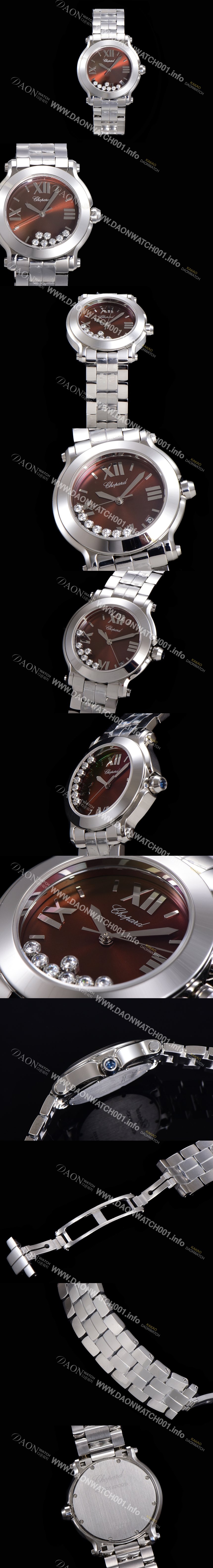 SA급 쇼파드 여성용 해피 스포츠 다이아몬드 36mm 스위스 955.112 쿼츠 브라운다이얼 cho9122 xx