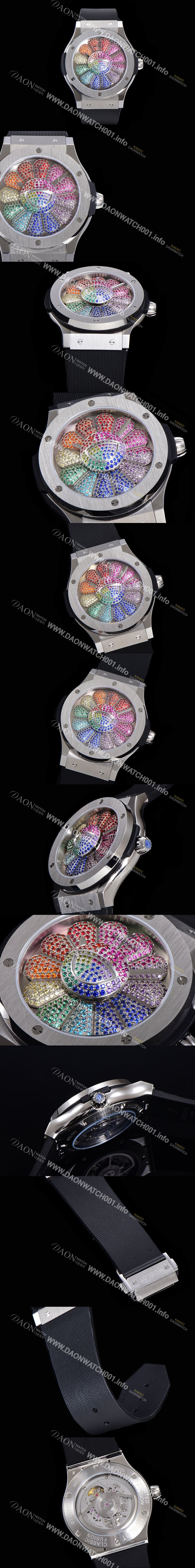 SA급 휴블렛 남성용 신형버전 클래식 퓨전 45mm 오토매틱 Hub1214 타입 우레타줄 PVD코팅케이스 무늬다이얼 hub9291 xx