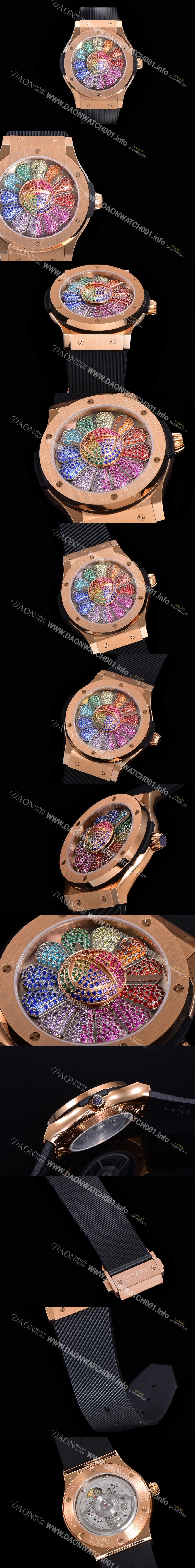 SA급 휴블렛 남성용 신형버전 클래식 퓨전 45mm 오토매틱 Hub1214 타입 18K 로즈골드 우레타줄 PVD코팅케이스 무늬다이얼 hub2931 xx