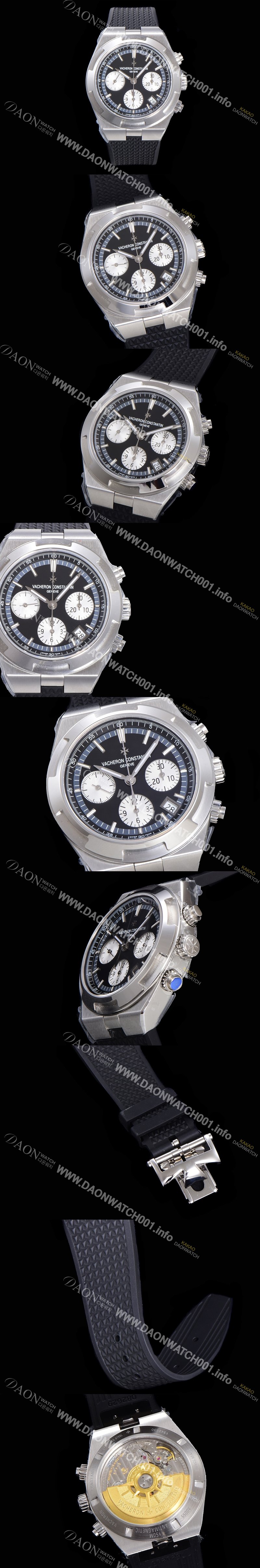 SA급 바쉐런콘스탄틴 남성용 오버시즈 크로노그래프 42mm 오토매틱 5500S 러버우레탄줄 블랙다이얼 vac1215 xx