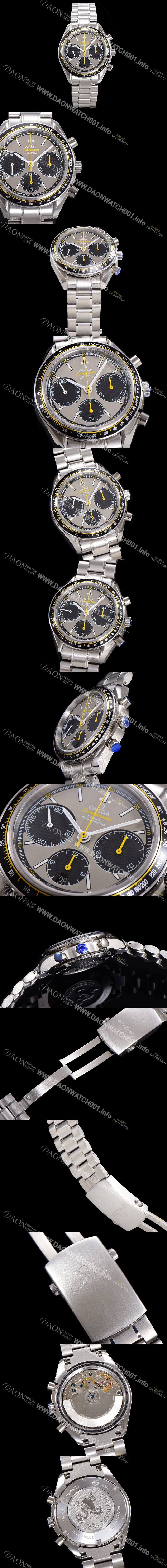 SA급 오메가 남성용시계 뉴 레이싱 크로노 스프드마스터 레이싱 크로노그래프 오토매틱 ETA7750-2 타입 40mm 메탈줄시계 그레이다이얼 omg4808 xx