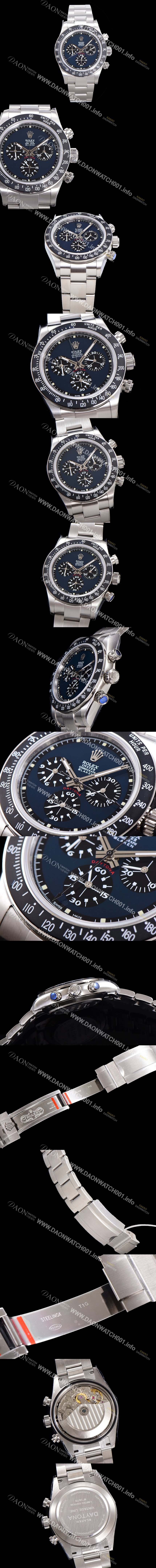 SA급 로렉스 남성용 데이토나 6263 오토매틱 크로노그래프 ETA 7750-2 타입 40mm 메탈줄 블루다이얼  rol6824 xx