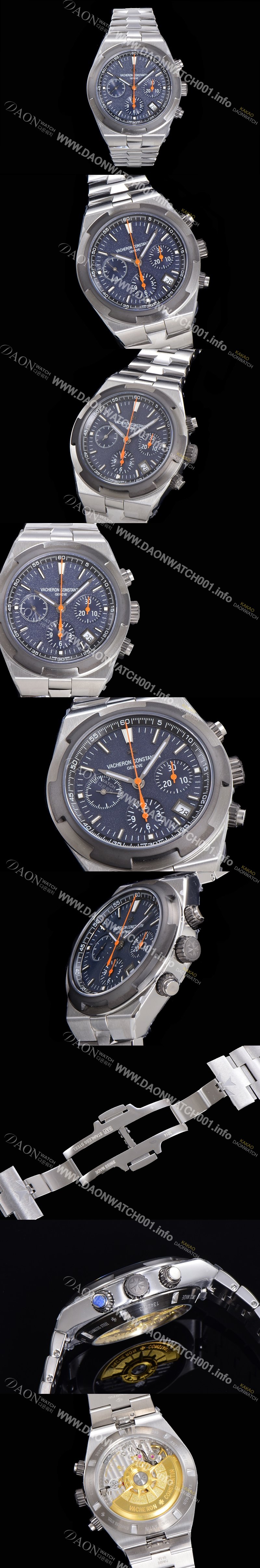 SA급 바쉐런콘스탄틴 남성용 오버시즈 크로노그래프 42mm 오토매틱 5500S 메탈줄 그레이다이얼 vac5921 xx