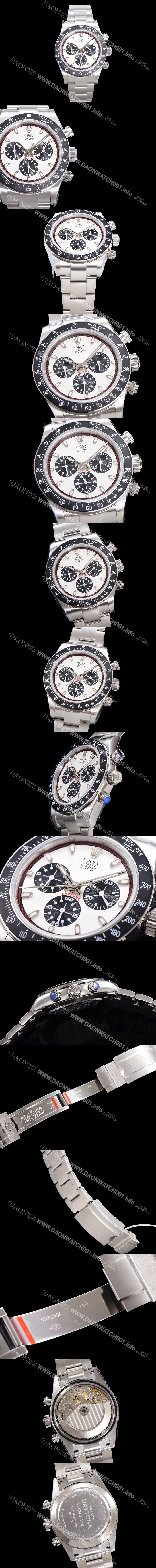 SA급 로렉스 남성용 데이토나 6263 오토매틱 크로노그래프 ETA 7750-2 타입 40mm 메탈줄 화이트다이얼  rol8294 xx