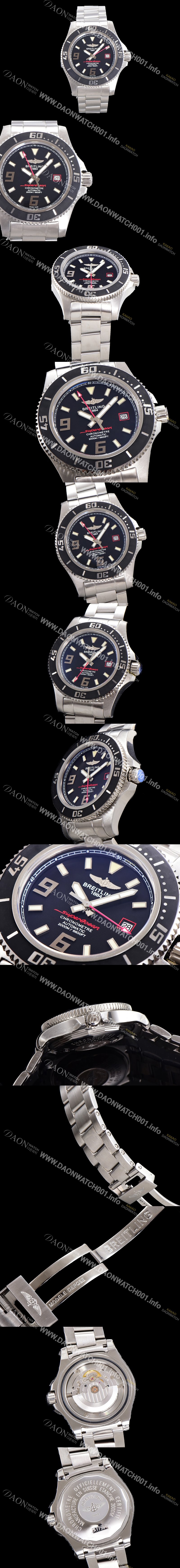 SA급 브라이틀링 남성용 슈퍼오션 오토매틱 ETA2824-2 44mm 메탈줄 블랙다이얼 bre0286 xx