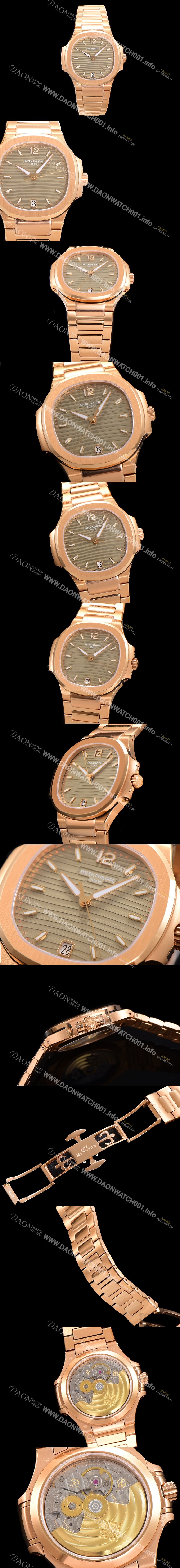 SA급 파텍필립 여성용 노틸러스 7118 레이디스 오토매틱 Cal.324 S C타입 35.2mm 18K로즈골드 그레이다이얼 pat4642 xx