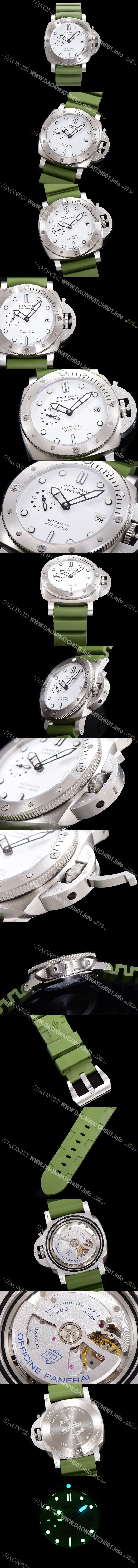 SA급 파네라이 남성용 서브머시블 PAM01226 오토매틱 Cal P. 900 타입 44mm 우레탄 화이트다이얼 pan6262 xx