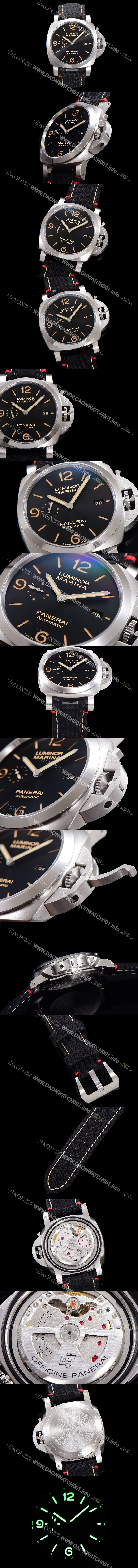 SA급 파네라이 남성용 루미노르 마리나 PAM01025 오토매틱 Cal. P9010 타입 44mm 나토천 블랙다이얼 pan9442 xx
