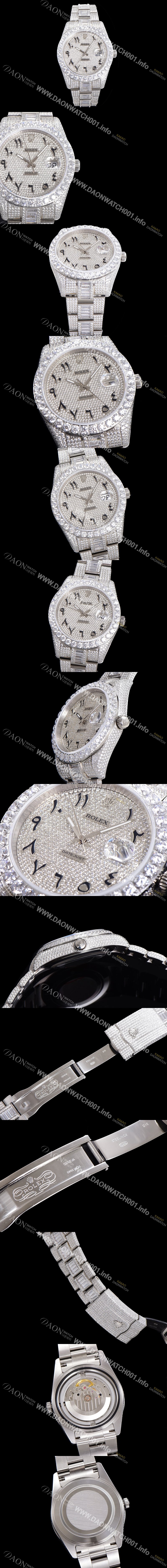 SA급 로렉스 남성용 수제공정형 다이아 튜닝 데이져스트 오토매틱 ETA 2824-2 41mm 보석다이얼 rol02344 xx