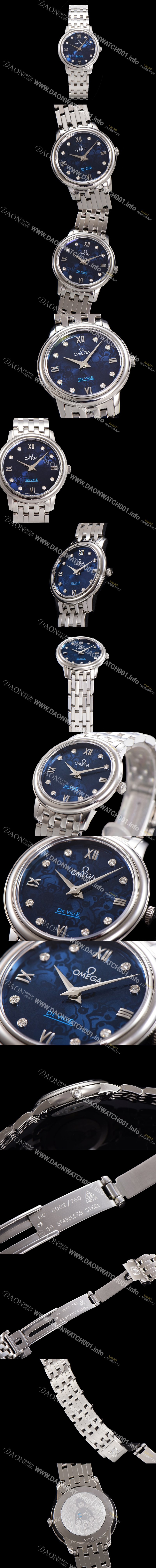 SA급 오메가 여성용 드빌 레이디스 424.10.27.60.53.003 쿼츠 32mm 메탈줄 블루다이얼 omg82974 xx