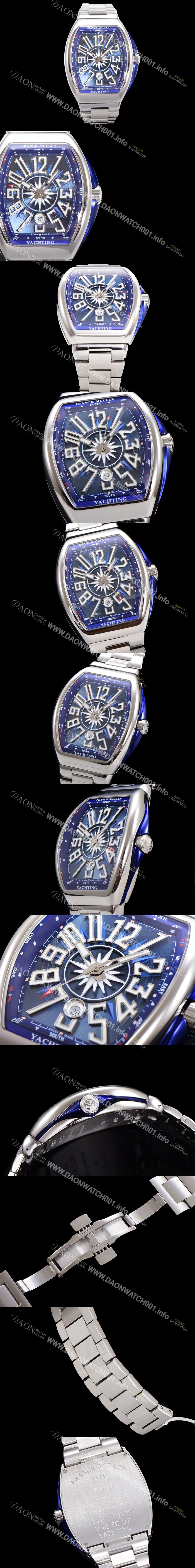 SA급 프랭크뮬러 남성용 뱅가드 오토매틱 ETA2824 타입 45mm 메탈줄 블루다이얼 fra2944 xx