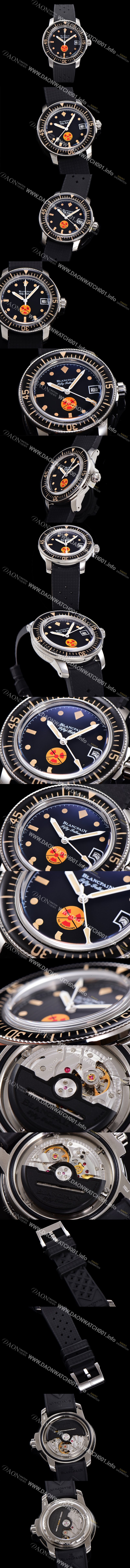 SA급 블랑팡 남성용 1:1수제공정형 피프티패덤스 리미티드 에디션 오토매틱 ETA2836-2 타입 45mm 우레탄줄 세라믹 블랙다이얼 bla87428 xx