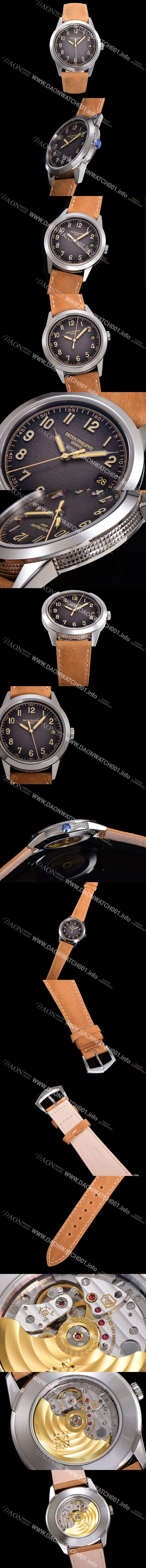 SA급 파택필립 남성용 칼라트라바 Ref.5226G-001 오토매틱 Cal.26-330 S C 타입 40mm 가죽줄 틱스처드 그레이다이얼 pat78242 xx