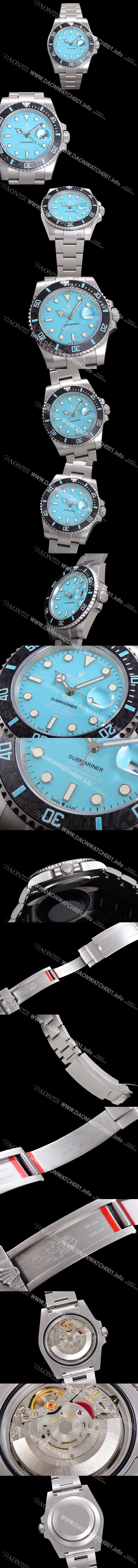 SA급 로렉스 남성용 신형 케이스 업그레이드 러스털러스 스틸 재질 !  서브마리너 오토매틱 Cal.3135 40mm  카본 베젤 메탈줄 블루다이얼 rol26346 xx