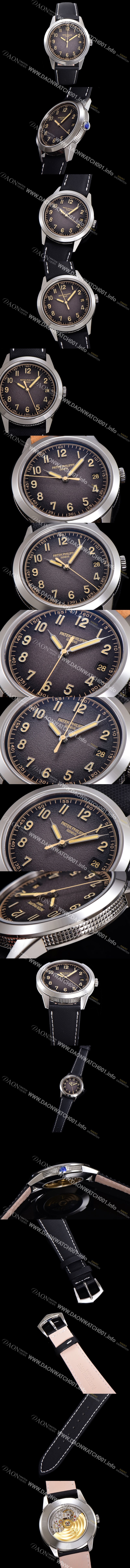 SA급 파택필립 남성용 칼라트라바 Ref.5226G-001 오토매틱 Cal.26-330 S C 타입 40mm 가죽줄 틱스처드 그레이다이얼 pat28702 xx