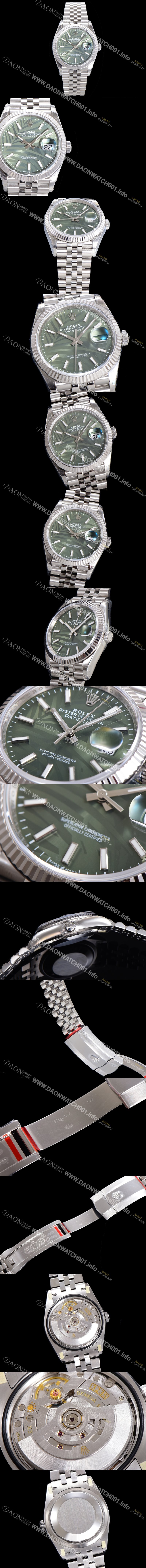 SA급 로렉스 남성용 904L스틸!! 2023신형 데이저스트 36mm II m126234-0047 올리브 그린 다이얼 스틸 브레이슬릿 신형 Cal.3235 오토매틱 무브먼트 ROL16110 xx