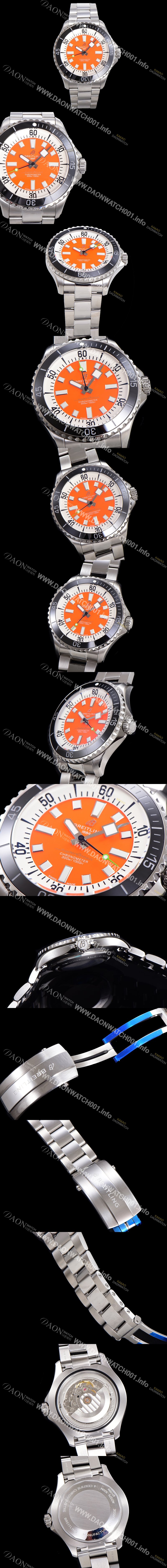 SA급 브라이틀링 뉴 다이버워치 남성용 슈퍼오션 44mm 오토매틱 ETA2824-2 타입 크로노미터 메탈줄 세라믹베젤 래드다이얼 bre27728 xx