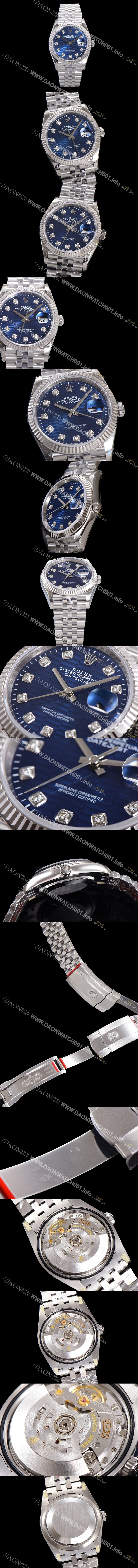 SA급 로렉스 남성용 904L스틸!! 2023신형 데이저스트 36mm II m126234-0057 블루 다이얼 큐빅인덱스 스틸 브레이슬릿 신형 Cal.3235 오토매틱 무브먼트 ROL16111 xx