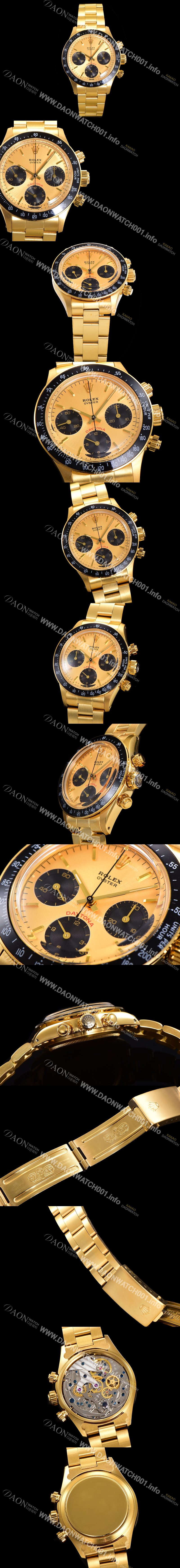 SA급 로렉스 남성용 1965년 모델 클래식  코스모그래프 데이토나  Ref.6239 수동감기/기계식 37mm 18K옐루골드 스크류 다운 푸셔 메탈줄 골드다이얼 rol62690 xx