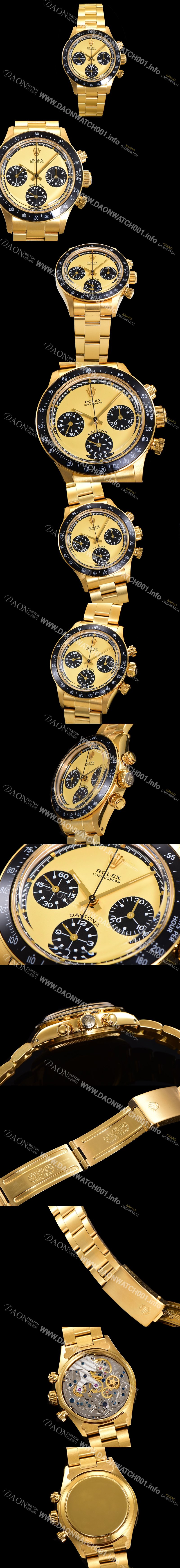 SA급 로렉스 남성용 1965년 모델 클래식  코스모그래프 데이토나  Ref.6239 수동감기/기계식 37mm 18K옐루골드 스크류 다운 푸셔 메탈줄 골드다이얼 rol09246 xx
