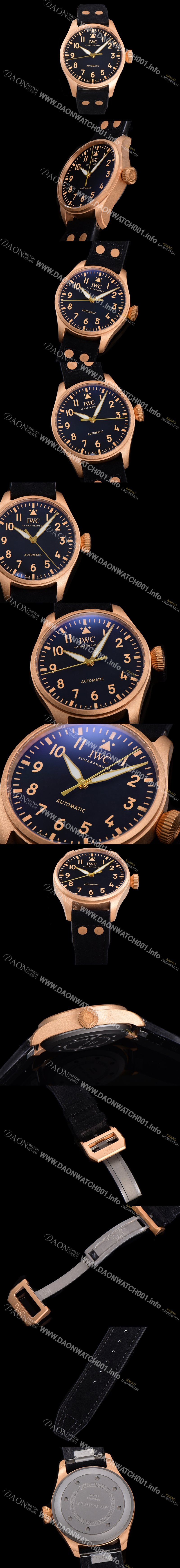 SA급 아이더블유씨 남성용 빅 파일럿 워치 IW329703 브론즈 스핏파이어 43mm 오토매틱 9015 타입 가죽줄 블랙 다이얼 iwc39265 xx