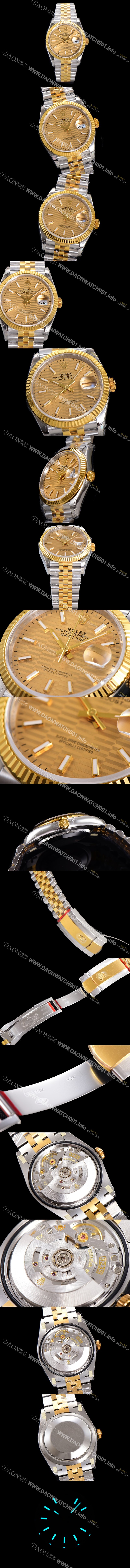 SA급 로렉스 남성용 904L스틸!! 2023신형 데이져스트 36mm II M126233-0039 !! 18K 옐로골드 골드다이얼 브레이슬릿 신형 Cal.3235 오토매틱 무브먼트 ROL29321 xx