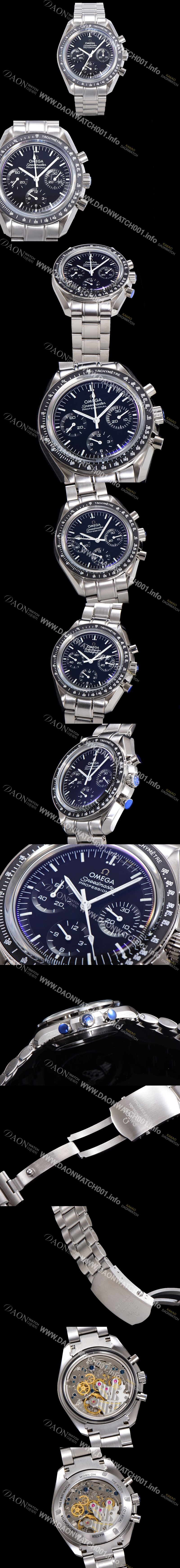 SA급 오메가 남성용 스피드마스터 문워치  프로페셔널 수동기계식 1861타입  42mm 메탈줄 블랙다이얼 omg62324 xx