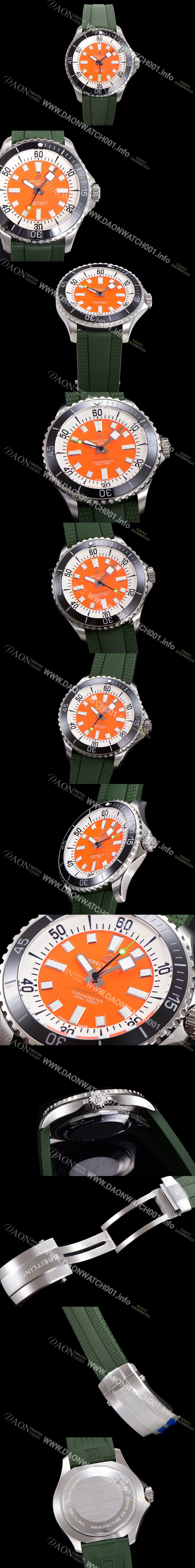 SA급 브라이틀링 뉴 다이버워치 남성용 슈퍼오션 44mm 오토매틱 ETA2824-2 타입 크로노미터 우레탄줄 세라믹베젤 래드다이얼 bre82904 xx