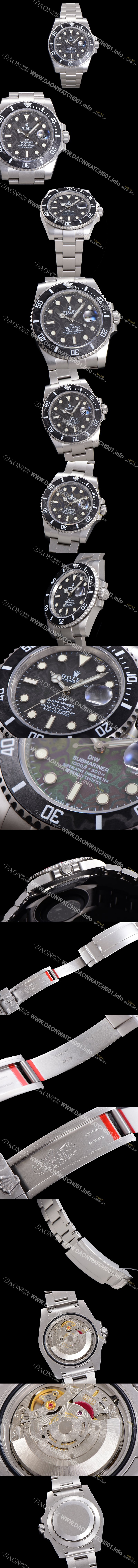 SA급 로렉스 남성용 신형 케이스 업그레이드 러스털러스 스틸 재질 !  서브마리너 오토매틱 Cal.3135 40mm  카본 베젤 메탈줄 블랙다이얼 rol92464 xx