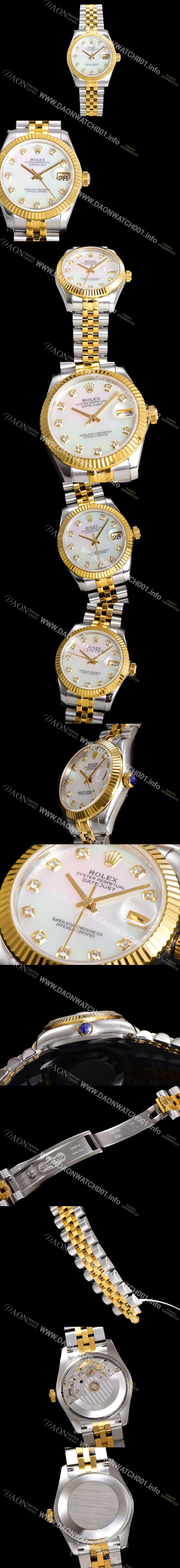 SA급 로렉스 여성용 데이져스트 오이스터 31mm 레이디 오토매틱  18K 옐루골드 투톤콤비 5열 브레이슬릿 메탈줄 자게다이얼 rol60473 xx