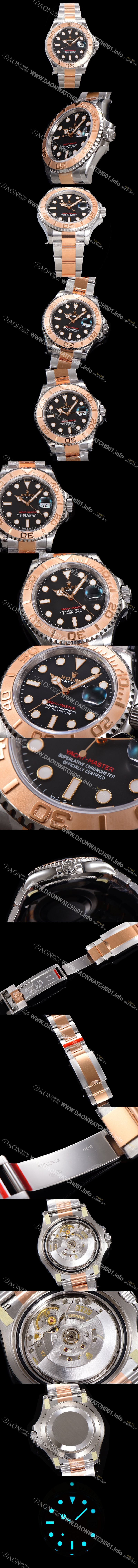 SA급 로렉스 남성용 2022신형! 요트마스터 로즈골드 m126622 투톤콤비 40미리 Cal.3235 오토매틱 무브먼트 블랙 다이얼 ROL35156 xx