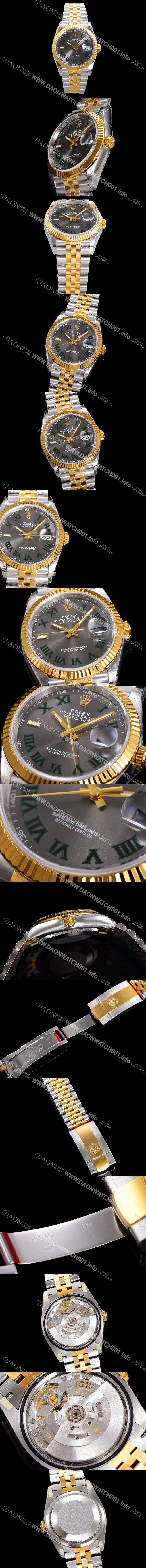 SA급 로렉스 남성용 904L스틸!! 2023신형 데이져스트 36mm II m126233-0015 !! 18K 옐로골드 그레이다이얼 브레이슬릿 신형 Cal.3235 오토매틱 무브먼트 ROL29324 xx