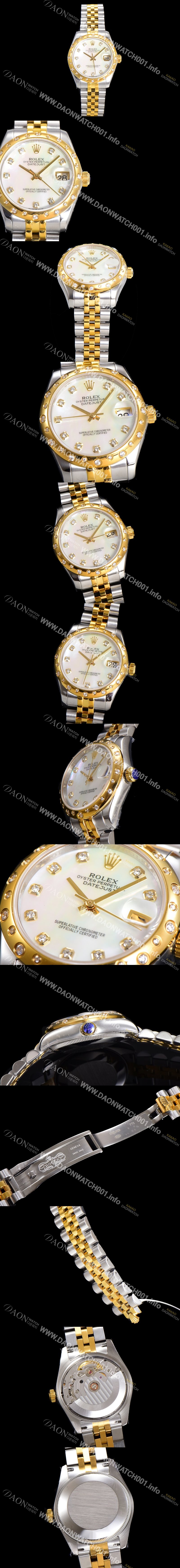 SA급 로렉스 여성용 데이져스트 오이스터 31mm 레이디 오토매틱  18K 옐루골드 투톤콤비 5열 브레이슬릿 메탈줄 화이트 자게다이얼 rol49625 xx
