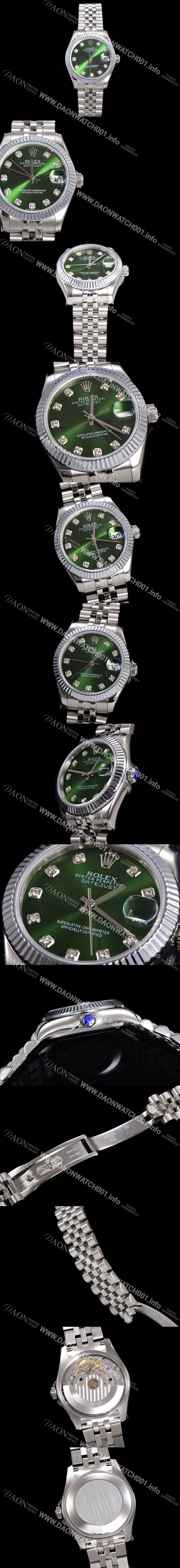 SA급 로렉스 여성용 데이져스트 오이스터 31mm 레이디 오토매틱 5열 브레이슬릿 메탈줄 그린다이얼 rol58490 xx