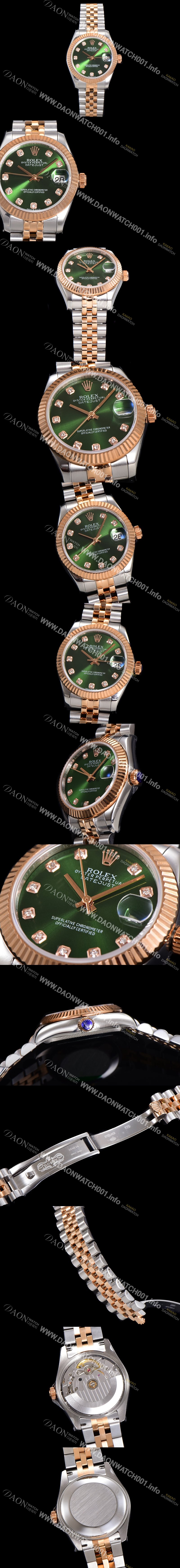 SA급 로렉스 여성용 데이져스트 오이스터 31mm 레이디 오토매틱  18K 로즈골드 투톤콤비 5열 브레이슬릿 메탈줄 화이트 블루다이얼 rol27368 xx