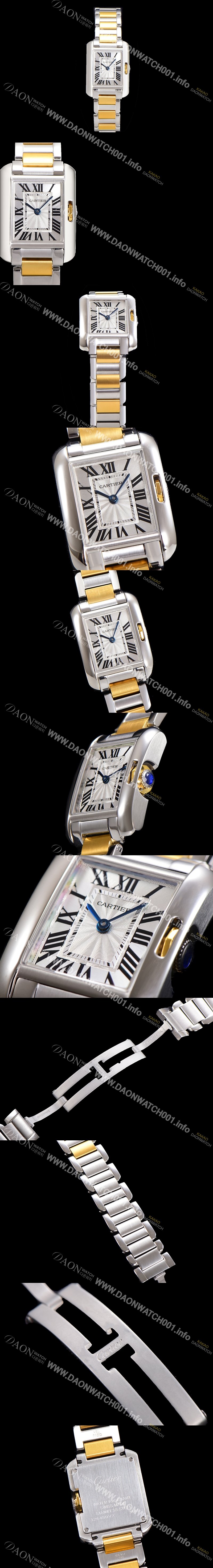 SA급 까르띠에 남여공용 탱크 앙글레즈 미듐/라지 오토매틱/쿼츠 18K 옐루골드 36mm/30mm  메탈줄 물결 실버다이얼 car69310 xx