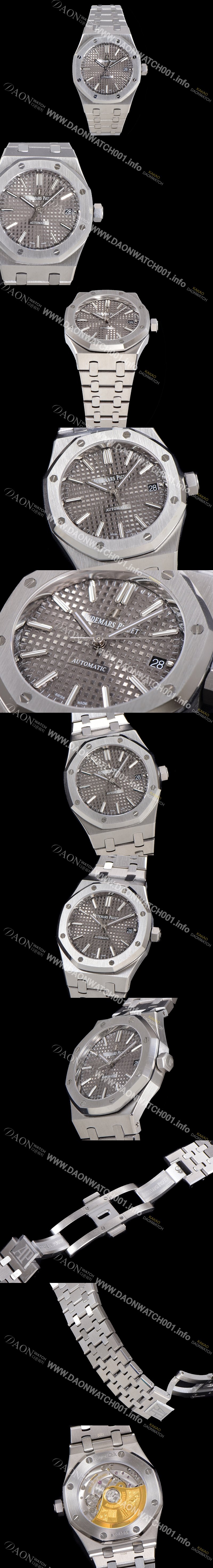 SA급 오데마피게 남성용 하이엔드 37mm로얄오크 15450ST 그레이 와플 다이얼 Cal.3120오토매틱 무브먼트 AUD6514 xx